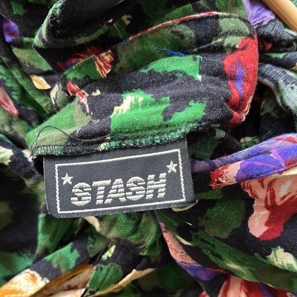 Pink and Purple Puff Sleeve Mini Vintage Dress - Picture 2 of 8